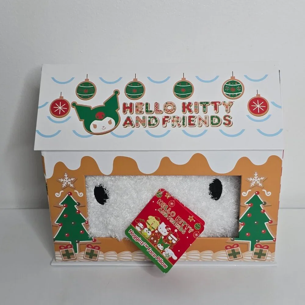 Hello Kitty Nogginz Face Plush Pillow Sanrio 2024 NEW Polka Dot Bow‎